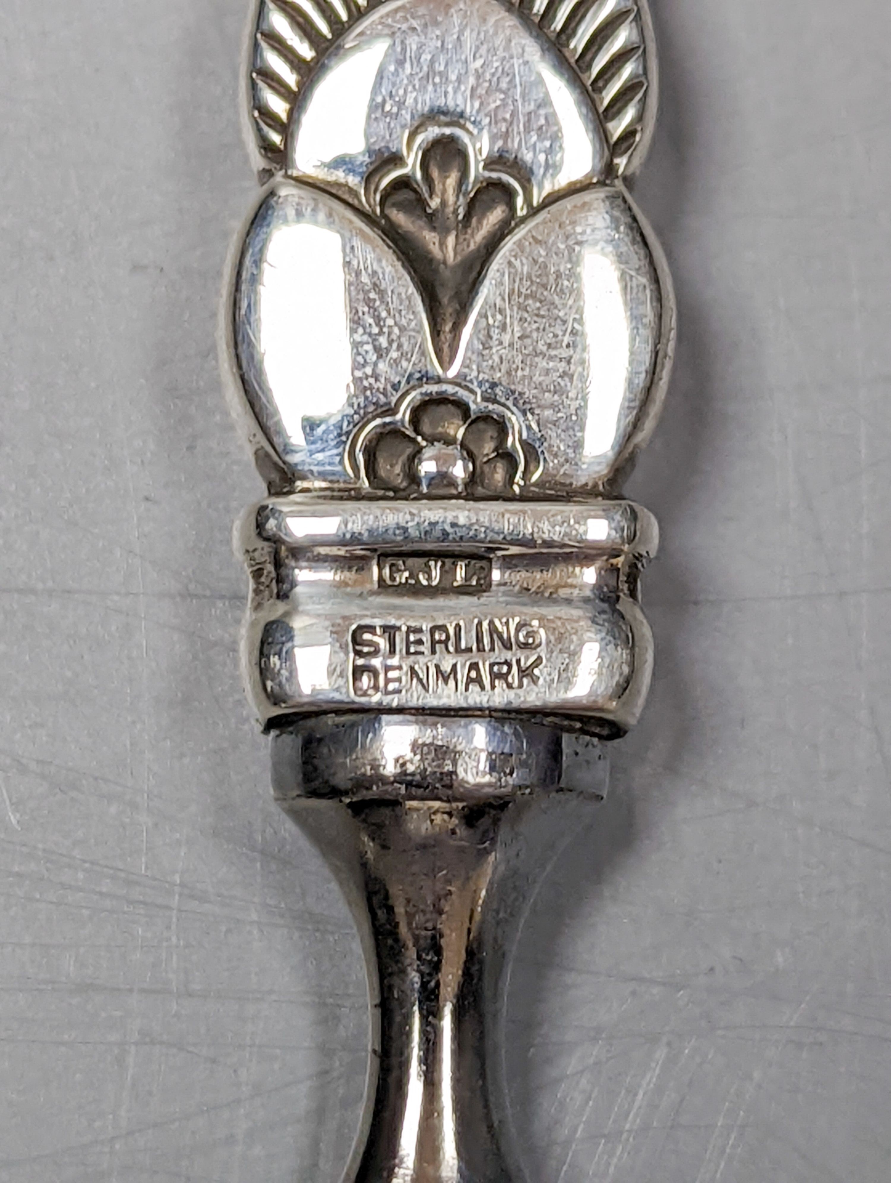 A 1960's? Georg Jensen sterling handled steel letter opener, 21.1cm.